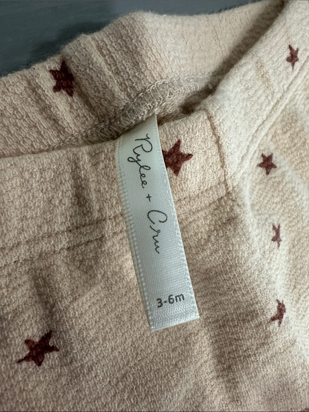 NWOT Rylee + Cru Baby Star Print Pants 3-6M Cream Rust